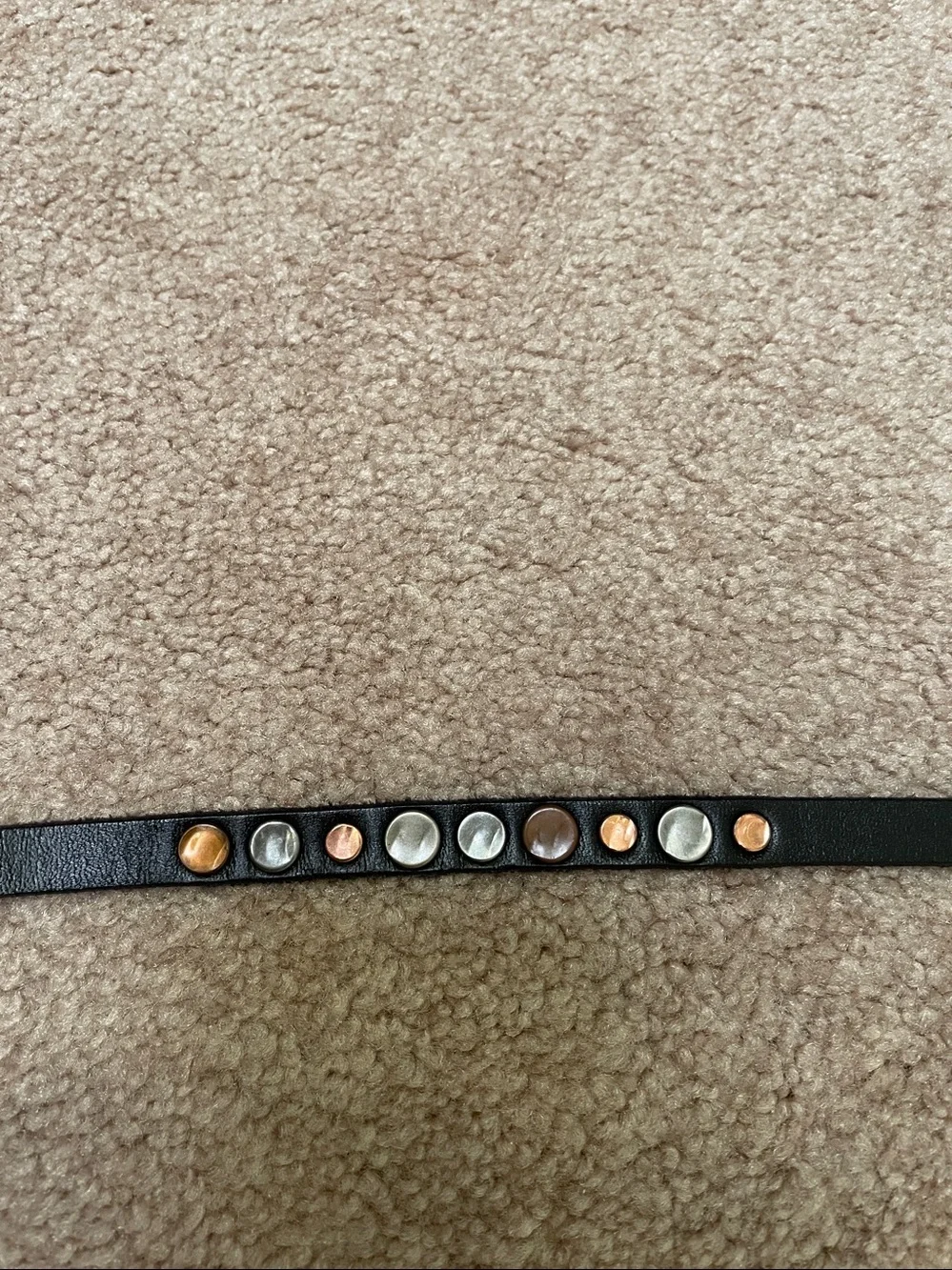 J.Crew M embroidered brown belt and J. Jill black XS/S belt with metallic studs